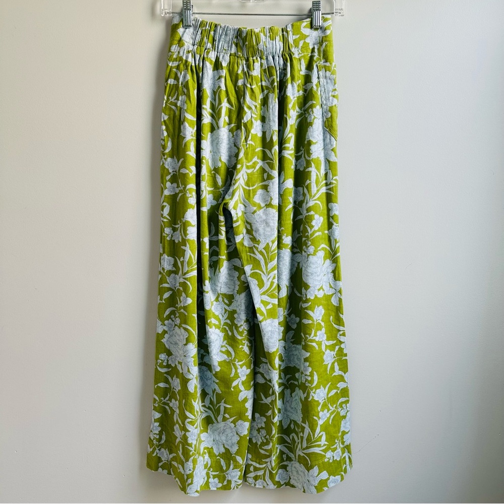 Anthropologie Maeve London Wide Leg Pants in Blue Motif XS - Picture 3 of 13